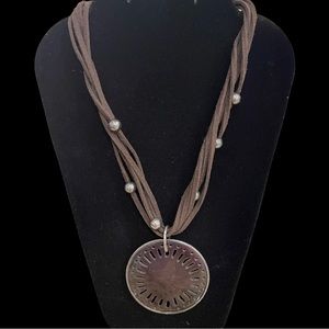 Silpada Pen Shell Suede Cord Necklace N1433